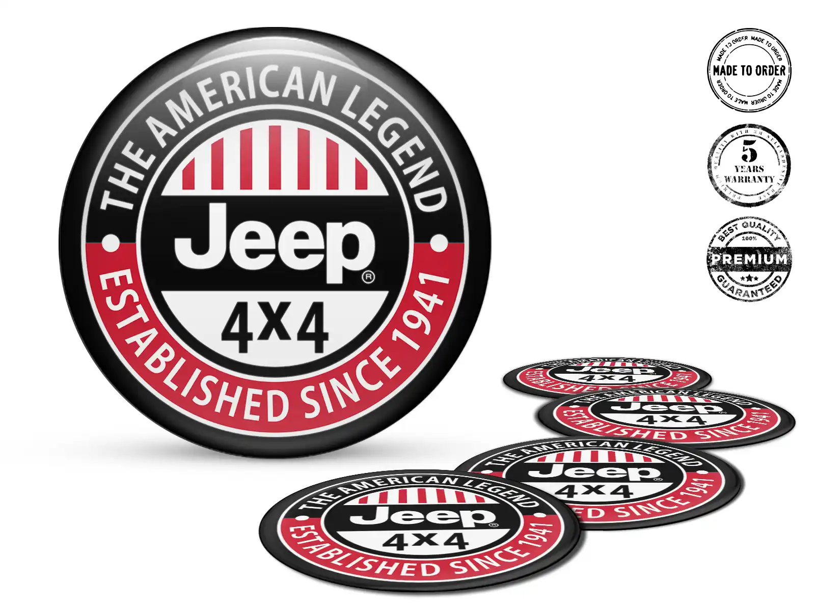 Jeep Édition Bombée Étiquettes Résine pour Emblèmes